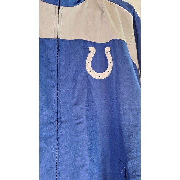 Indianapolis Colts Jacket Blue Gray Nike Windbreaker Warm Up Full Zip Men XXL - Picture 7 of 9